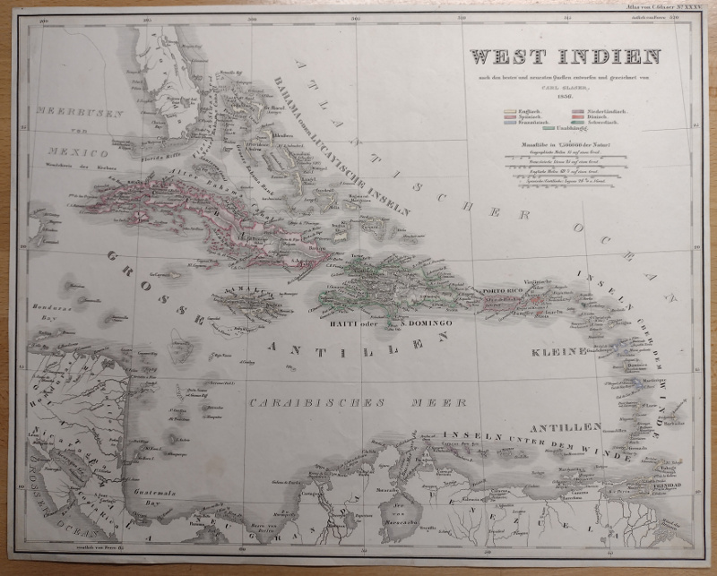 afbeelding van kaart West Indien, nach den besten und neuesten Quellen entworfen und gezeichnet van Carl Glaser