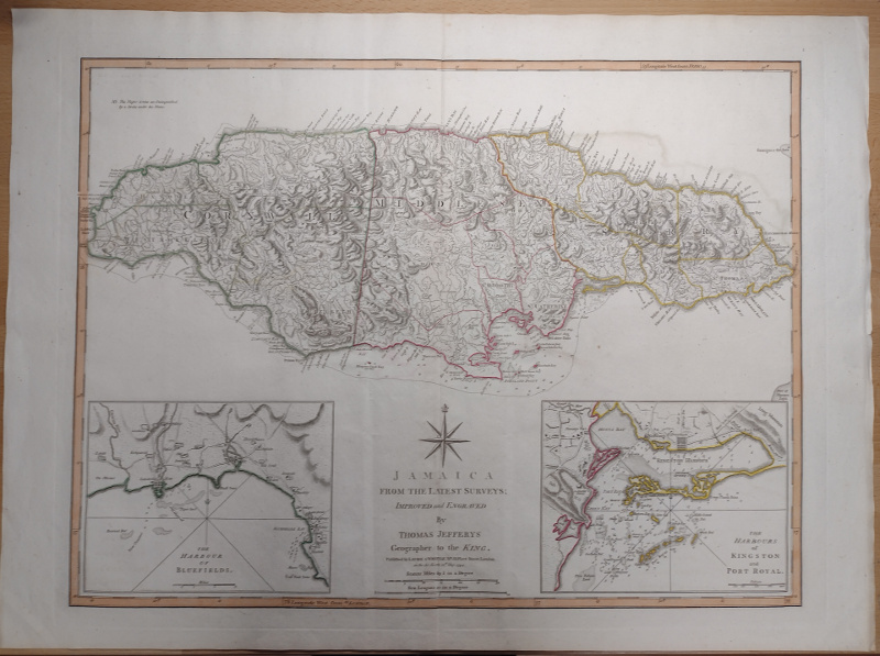 afbeelding van kaart Jamaica, from the latest surveys van Thomas Jefferys