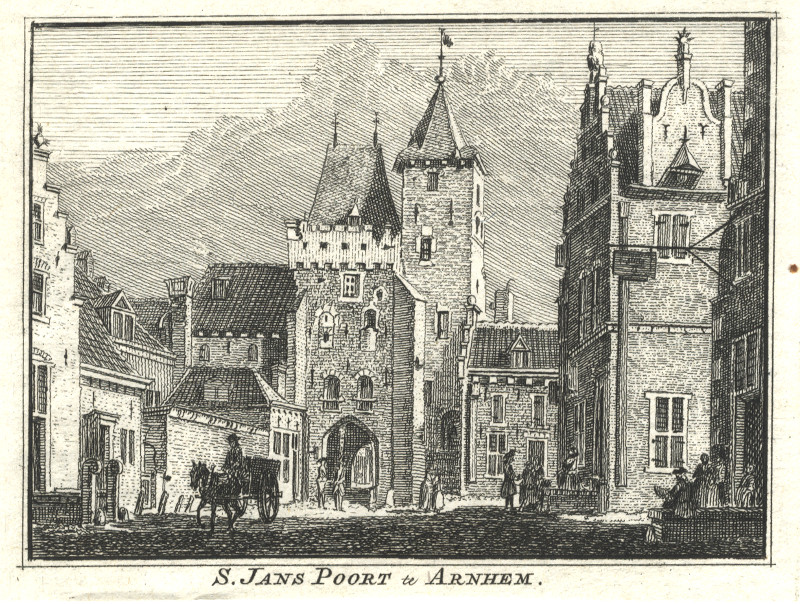 afbeelding van prent S. Jans Poort te Arnhem van H. Spilman, J. de Beijer (Arnhem)