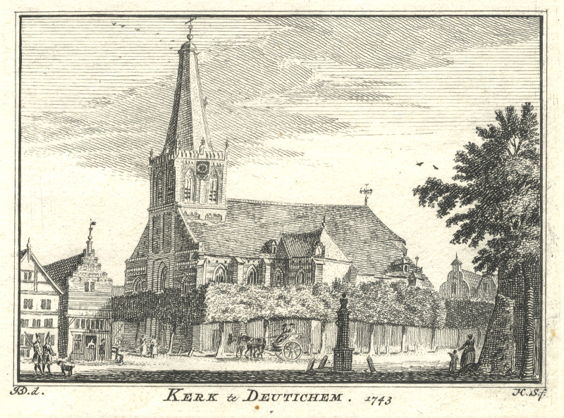 afbeelding van prent Kerk te Deutichem van H. Spilman, J. de Beijer (Doetinchem)
