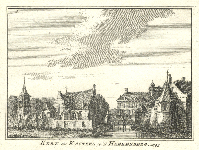 afbeelding van prent Kerk en Kasteel te ´s Heerenberg 1743 van H. Spilman, J. de Beijer (´s- Heerenberg)