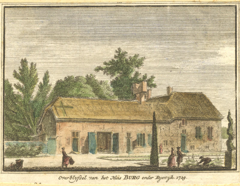 afbeelding van prent Overblyfsel van het Huis Burg onder Ryswijk. 1729 van H. Spilman (Rijswijk)
