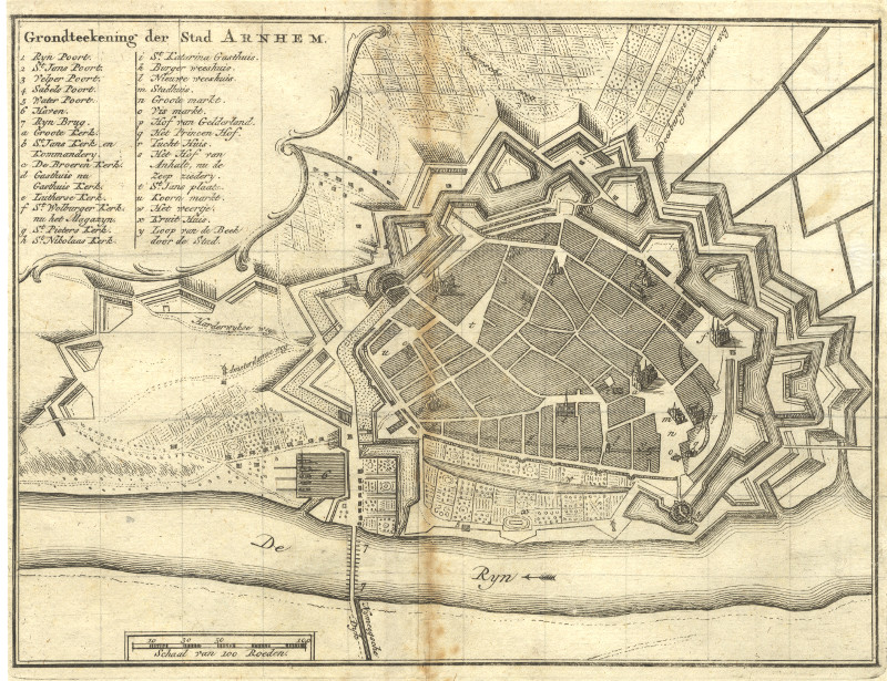 afbeelding van plattegrond Grondteekening der Stad Arnhem van H. de Leth (Arnhem)