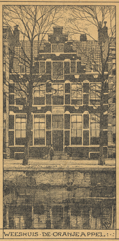 afbeelding van prent Weeshuis De Oranjeappel van L.W.R. Wenckenbach (Amsterdam)
