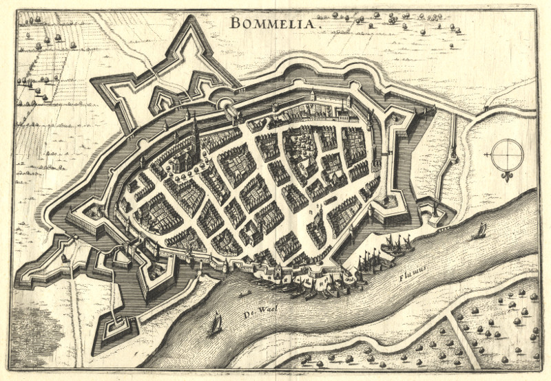 afbeelding van plattegrond Bommelia van M. Merian (Zaltbommel)