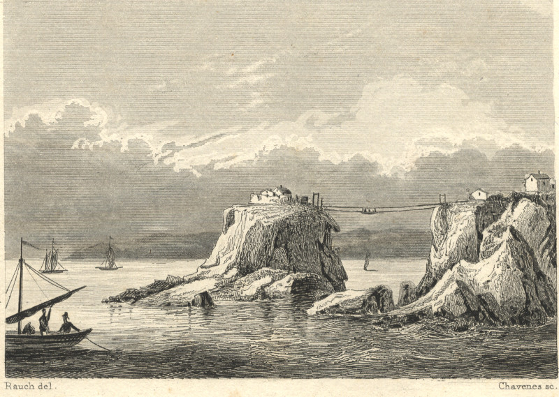 afbeelding van prent Pointe et Fort Berthaume, qui ferme a l´Est le Goulet de Brest van Rauch, Chavenes (Finistere)