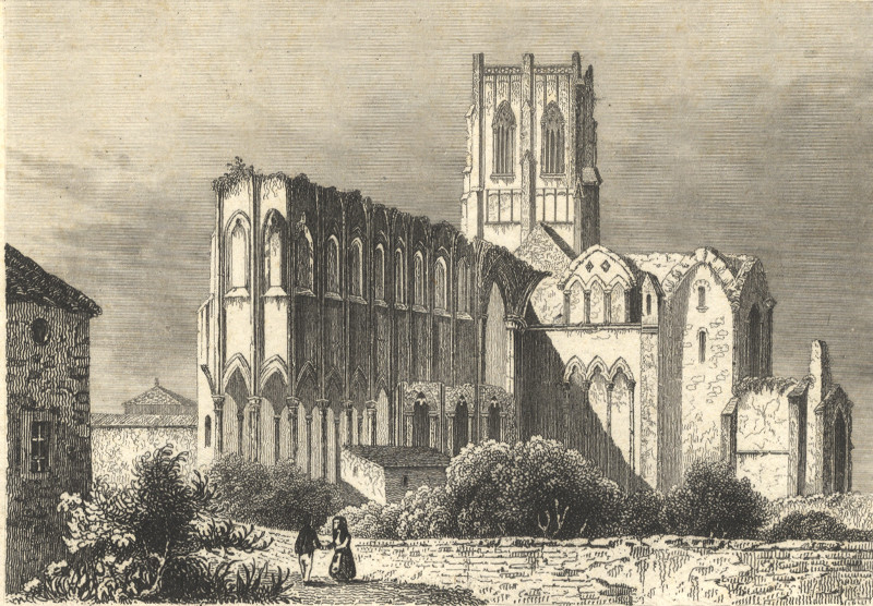 afbeelding van prent Ruines de l´abbaye de St. Bertin van Rauch, Schroeder (Sint Omaars, Saint Omer)