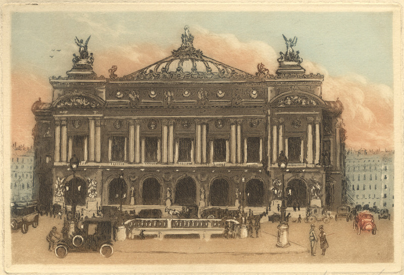 afbeelding van prent Palais Garnier of de Opera van Garnier van Bertin (Parijs)
