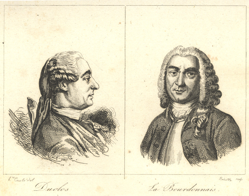 afbeelding van prent Duclos, La Bourdonnais van Couche, Reville (Schrijvers, Politici, )