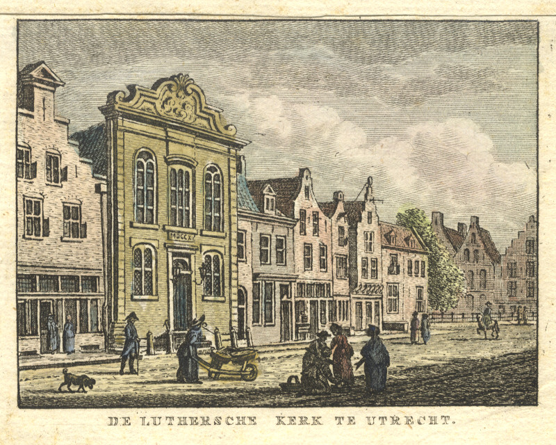 afbeelding van prent De Luthersche kerk te Utrecht van C.F. Bendorp, J. Bulthuis (Utrecht)