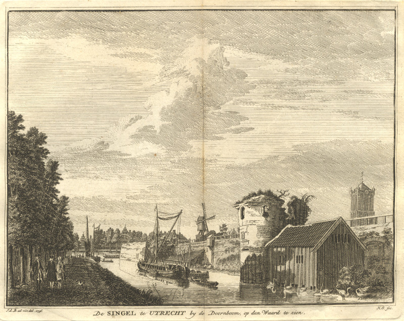afbeelding van prent De Singel te Utrecht by de Doornboom, op den Waard te zien van H. Spilman, J. de Beijer (Utrecht)