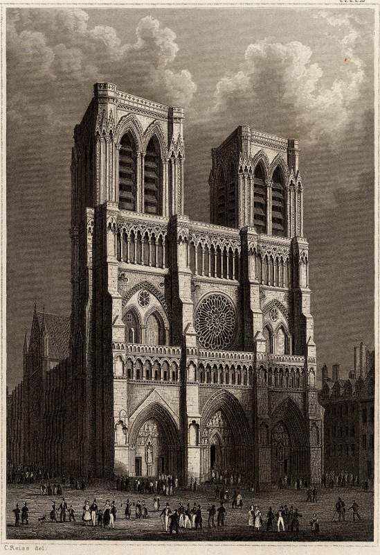 afbeelding van prent Notre Dame van C. Reiss (Paris)