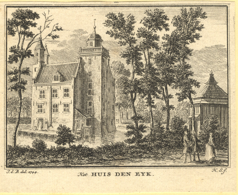afbeelding van prent Het Huis den Eyk van H. Spilman, J. de Beijer (Haarzuilens)