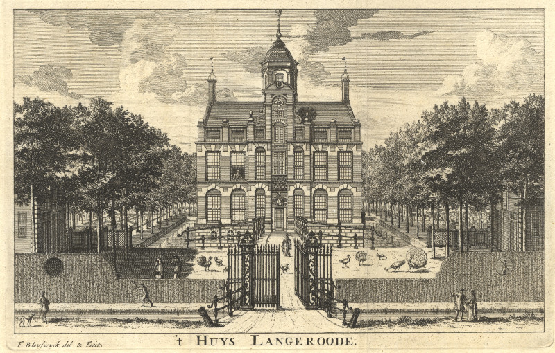 afbeelding van prent ´t Huys Langeroode van F. van Bleyswijck (Alphen aan de Rijn)