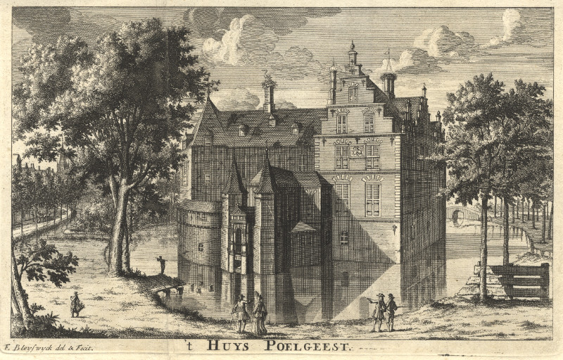 afbeelding van prent ´t Huys Poelgeest van F. van Bleyswijck (Koudekerk aan den Rijn)
