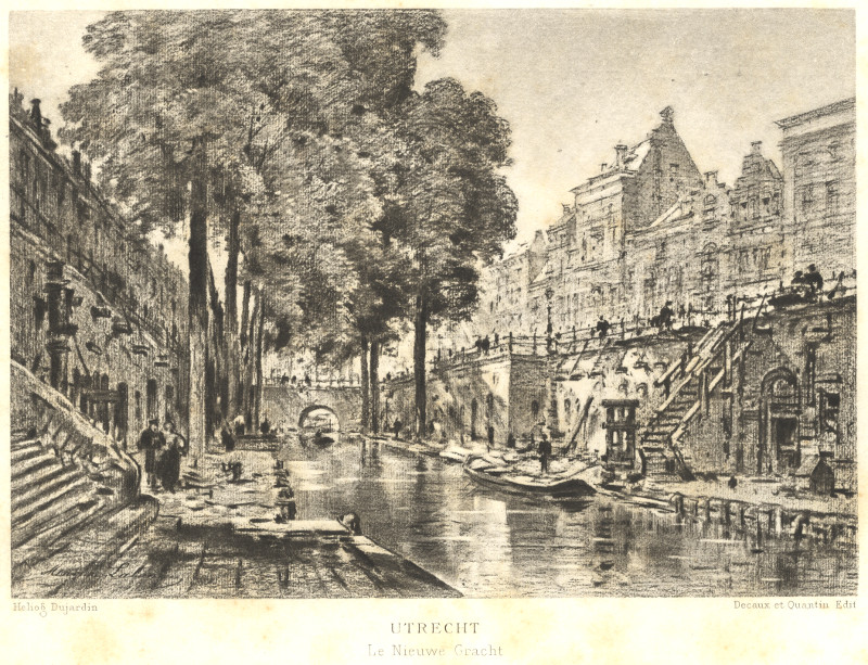 afbeelding van prent Utrecht, Le Nieuwe Gracht van Dujardin, Decaux et Quantin (Utrecht)