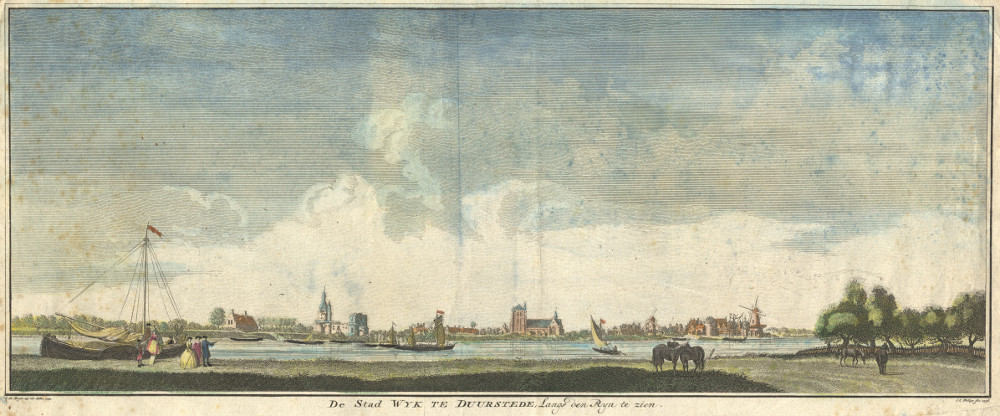 afbeelding van prent De Stad Wyk te Duurstede, Langs den Ryn te Zien. van J.C. Philips, J. de Beijer (Wijk bij Duurstede)