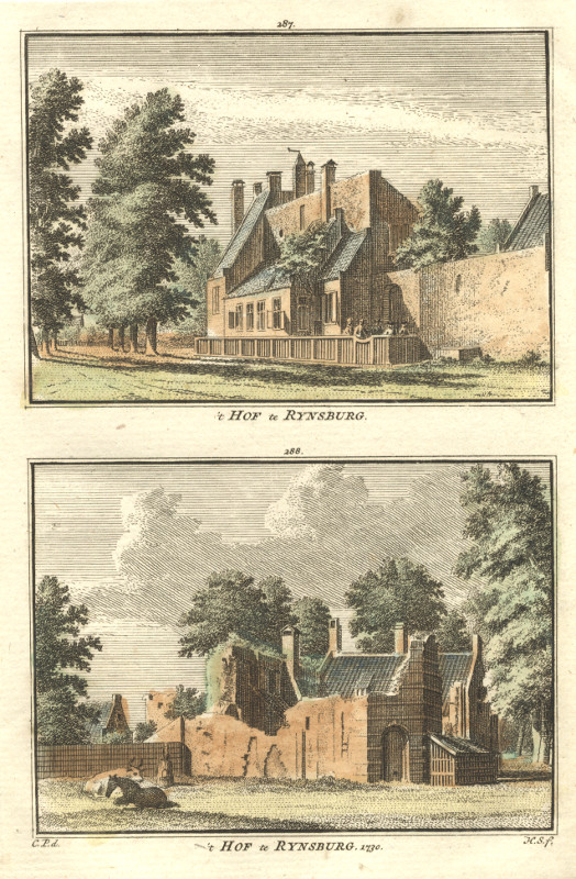 afbeelding van prent ´t Hof te Rynsburg van H. Spilman, C. Pronk (Rijnsburg)