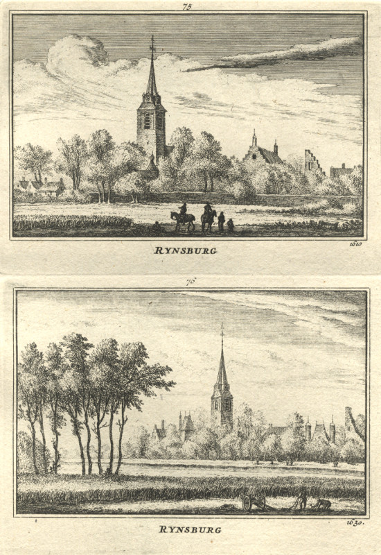 afbeelding van prent Rynsburg 1610; Rynsburg 1630. van A. Rademaker (Rijnsburg)