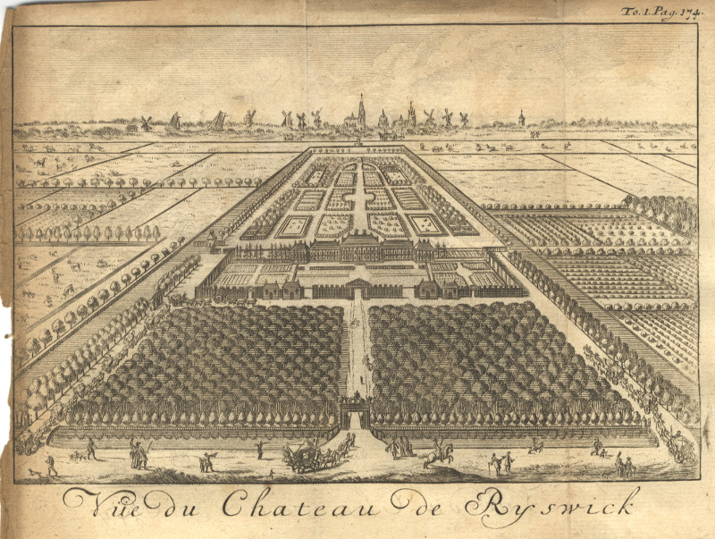 afbeelding van prent Vue du Chateau de Ryswick van Wed. Meyndert Uytwerf (Rijswijk)