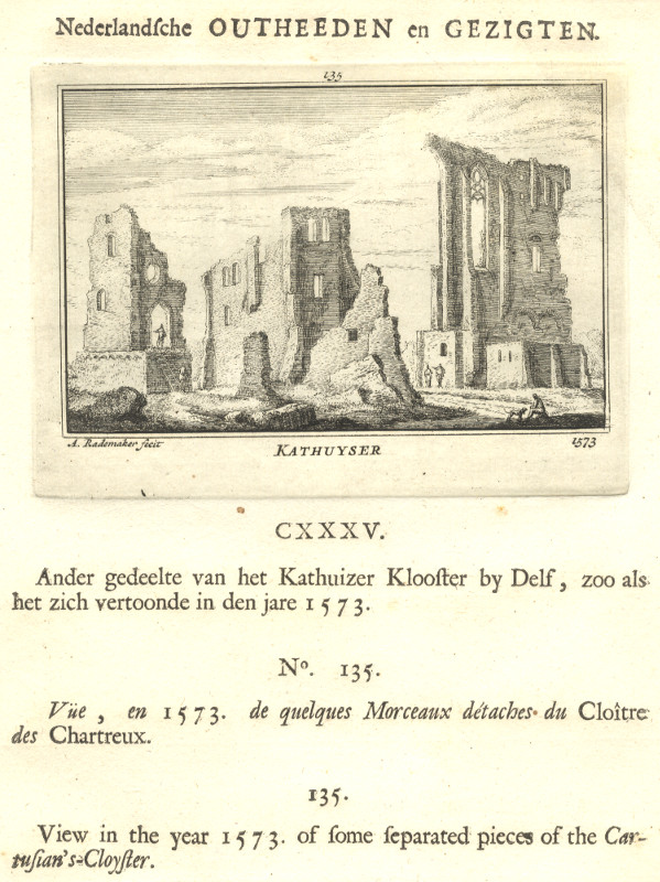 afbeelding van prent Kathuyser 1573 van A. Rademaker (Delft)