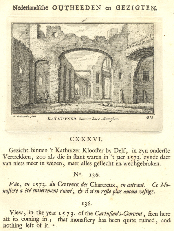 afbeelding van prent Kathuyser binnen hare Murasien van A. Rademaker (Delft)
