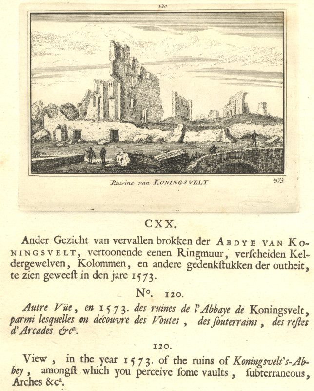 afbeelding van prent Ruwine van Koningsvelt 1573 van A. Rademaker (Delft)
