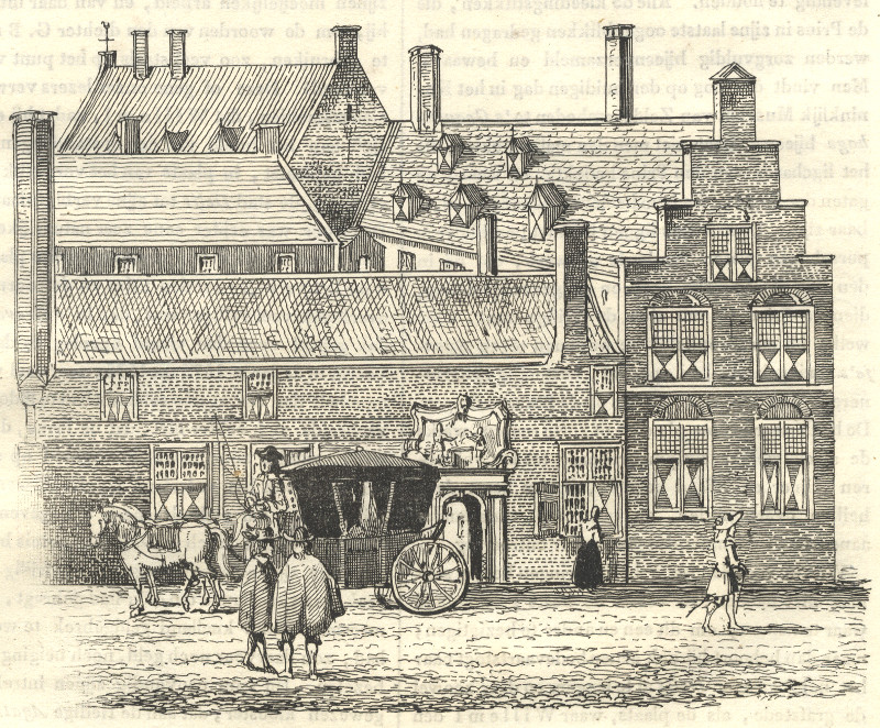afbeelding van prent Prinsenhof in Delft van nn  (Delft)