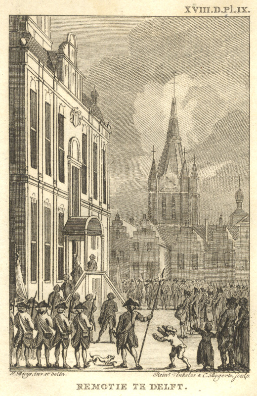 afbeelding van prent Remotie te Delft van R.Vinkeles en C. Bogerts naar J. Buys (Delft)
