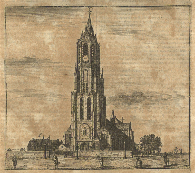 afbeelding van prent De nieuwe kerk, Delft. van nn (Delft)