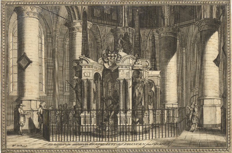 afbeelding van prent Tombe ofte Begraefplaets der Princen van Oranje van C. Decker (Delft)