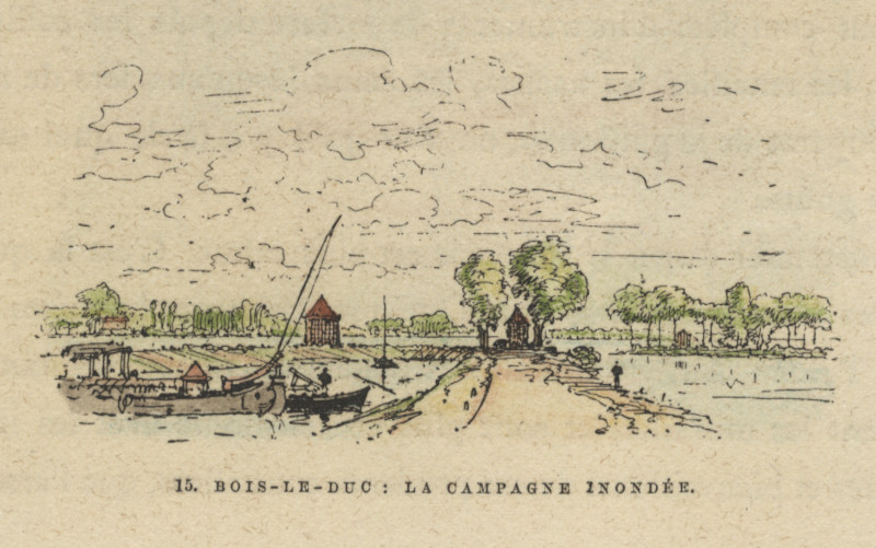 afbeelding van prent Bois-le-Duc: la campagne inondee van nn (´s-Hertogenbosch)