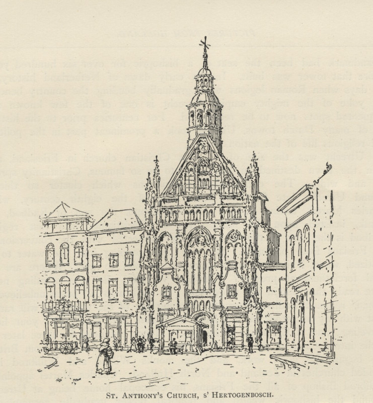afbeelding van prent St. Anthony´s Church, s´Hertogenbosch. van nn (´s-Hertogenbosch)