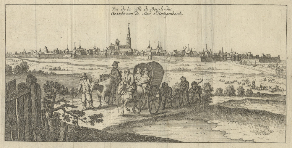 afbeelding van prent Vue de la ville de Bois-le-Duc. Gezicht van de Stad s´ Hertogensbosch van nn (´s-Hertogenbosch)