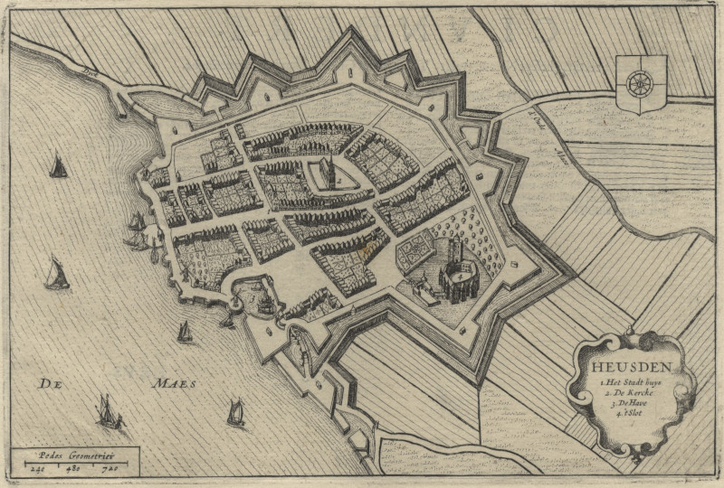 afbeelding van plattegrond Heusden van M.Z. Boxhorn (Heusden)
