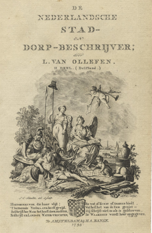 afbeelding van prent Baljuwschap Delfland titelblad van J.C. Schultz (Delfland)