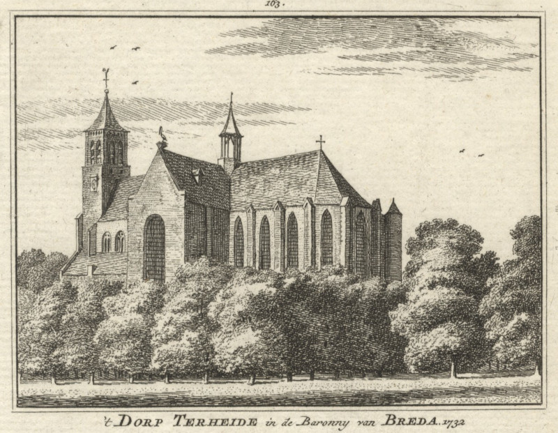 afbeelding van prent ´t Dorp Terheide in de Baronny van Breda van H. Spilman, C. Pronk (Terheijden)