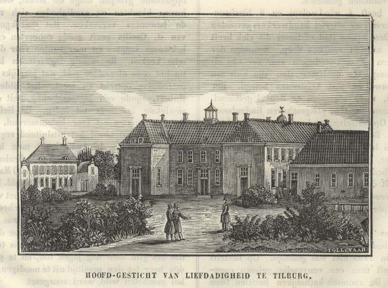 afbeelding van prent Hoofd-Gesticht van Liefdadigheid te Tilburg van D. Tollenaar (Tilburg)