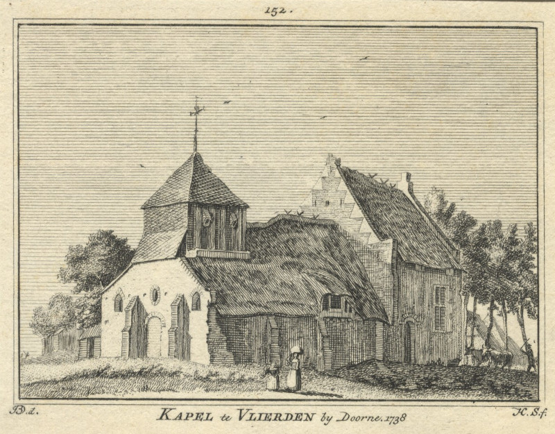 afbeelding van prent Kapel te Vlierden by Doorne. 1738 van H. Spilman naar J. de Beijer (Vlierden)