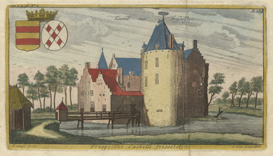 afbeelding van prent Prospectus Castelli Frisselstyn van J. van Croes, H. Causé (Veghel)