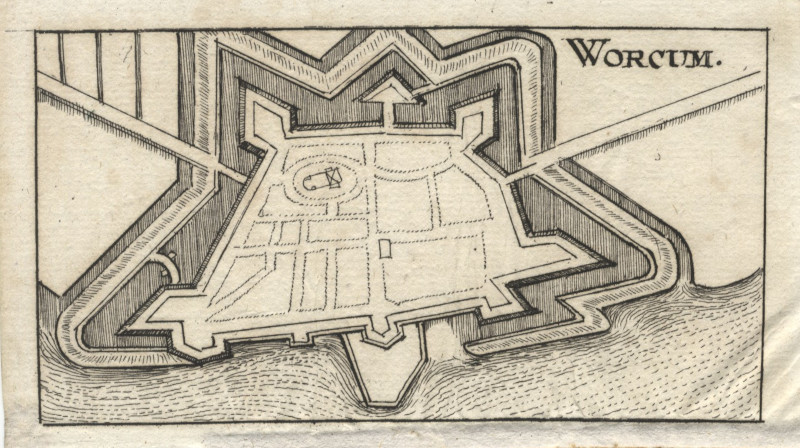 afbeelding van plattegrond Worcum van naar Caspar Merian (Woudrichem)