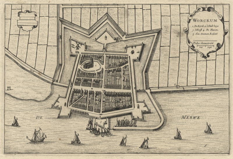 afbeelding van plattegrond Worckum van Blaeu (Woudrichem)