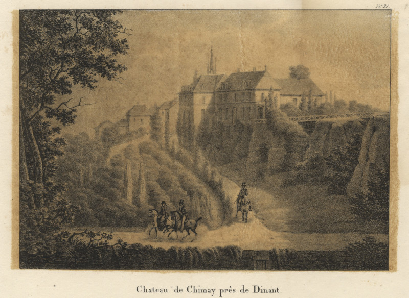 afbeelding van prent Chateau de Chimay près de Dinant van J.B. Madou (Chimay)