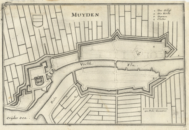 afbeelding van plattegrond Muyden van M. Merian (Muiden)