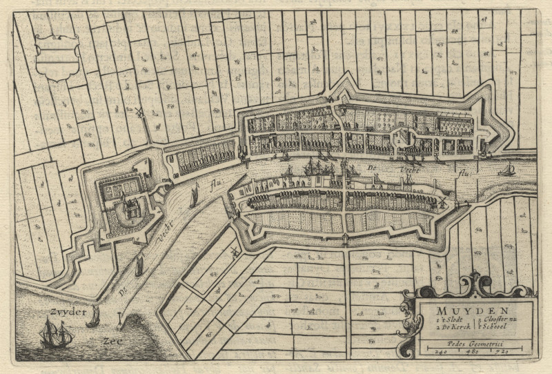 afbeelding van plattegrond Muyden van Joan Blaeu (Muiden)