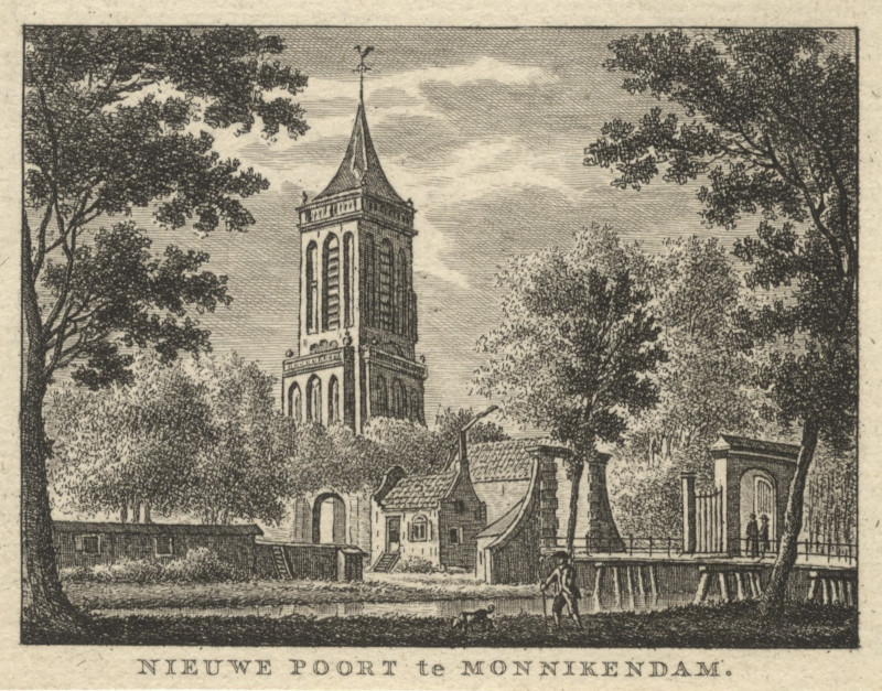afbeelding van prent Nieuwe poort te Monnikendam van J.Bulthuis, C.F. Bendorp (Monnickendam)