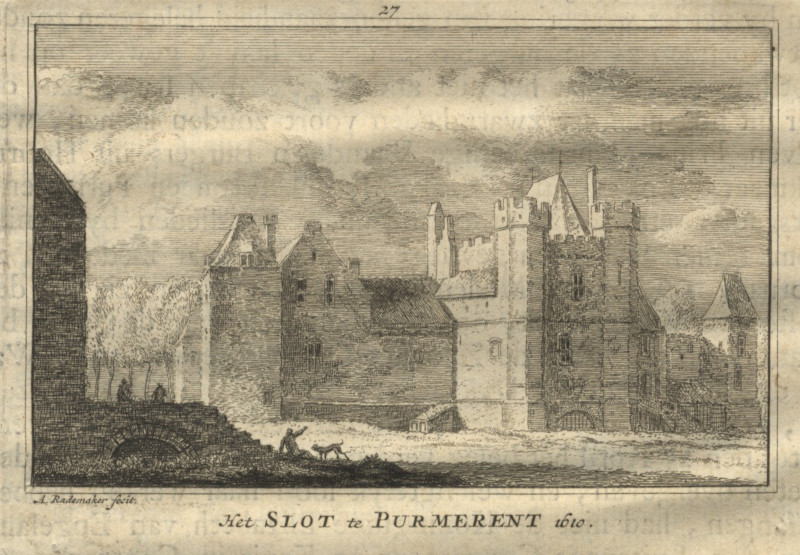 afbeelding van prent Het Slot te Purmerent 1610 van A. Rademaker (Purmerend)