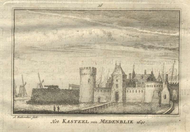 afbeelding van prent Het kasteel van Medenblik 1640 van A. Rademaker (Medemblik)