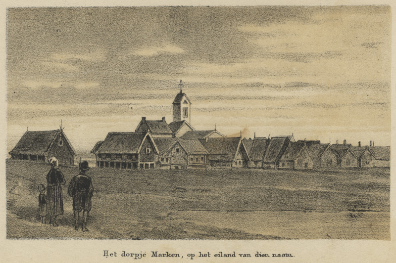 afbeelding van prent Het dorpje Marken, op het eiland van dien naam. van naar M. van Heemskerck van Beest (Marken)