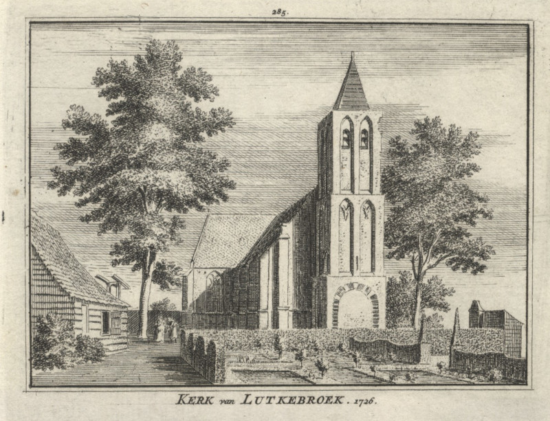afbeelding van prent Kerk van Lutkebroek, 1726 van H. Spilman, C. Pronk (Lutjebroek)